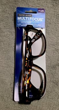 Foster Grant Multi Focus+ Reading Glasses Tortoise +1.25 New w